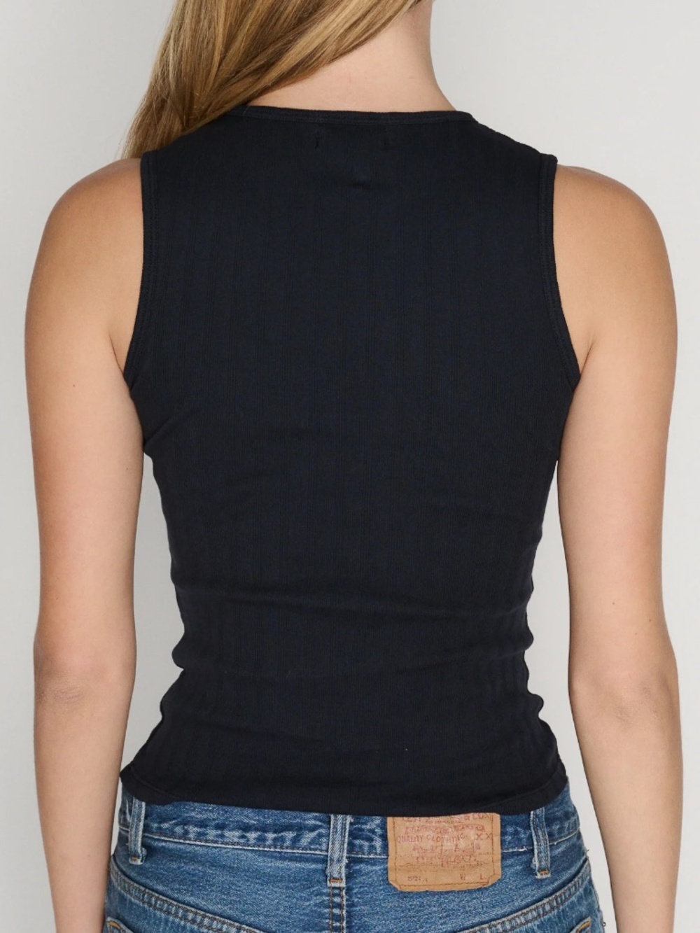 RLT Wide Ribbed Tank Navy Medium - Picture 3 of 10